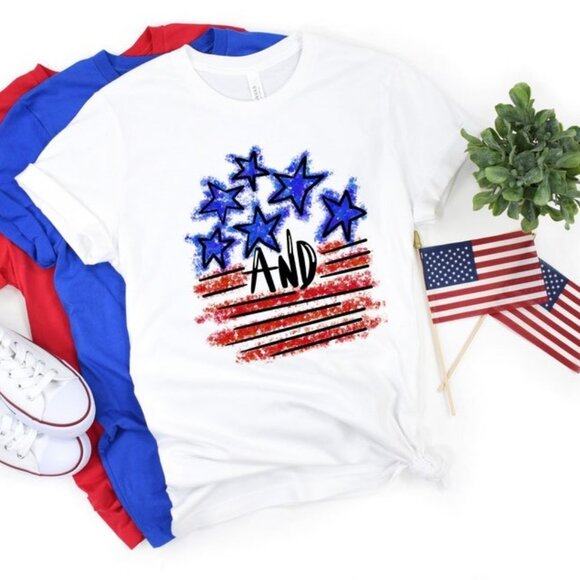 Tops - Stars and Stripes Shirt, Retro American Flag Shirt